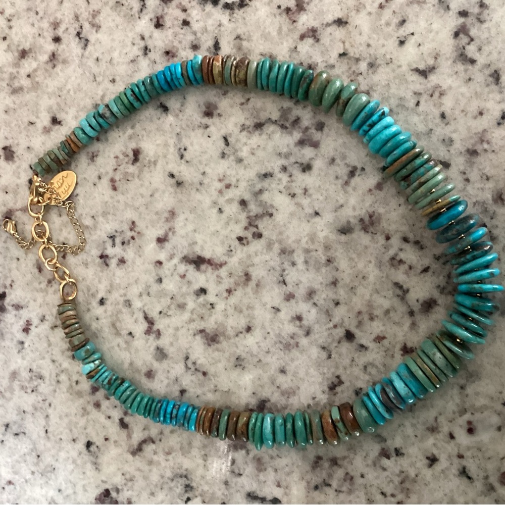 Chan Luu Turquoise Stone Necklace - 22” with extender.